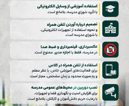 شرایط استفاده از تلفن همراه و تبلت در مدارس شرایط استفاده از تلفن همراه و تبلت در مدارس