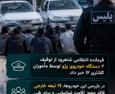 توقیف ۲ خودرو حامل ۱۹ تبعه خارجی غیرمجاز در شاهرود توقیف ۲ خودرو حامل ۱۹ تبعه خارجی غیرمجاز در شاهرود